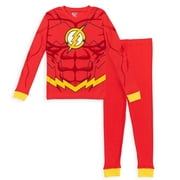 Justice League Batman Big Boys Long Sleeve Pajama Shirt \u0026 Pant Set Black / White 10-12